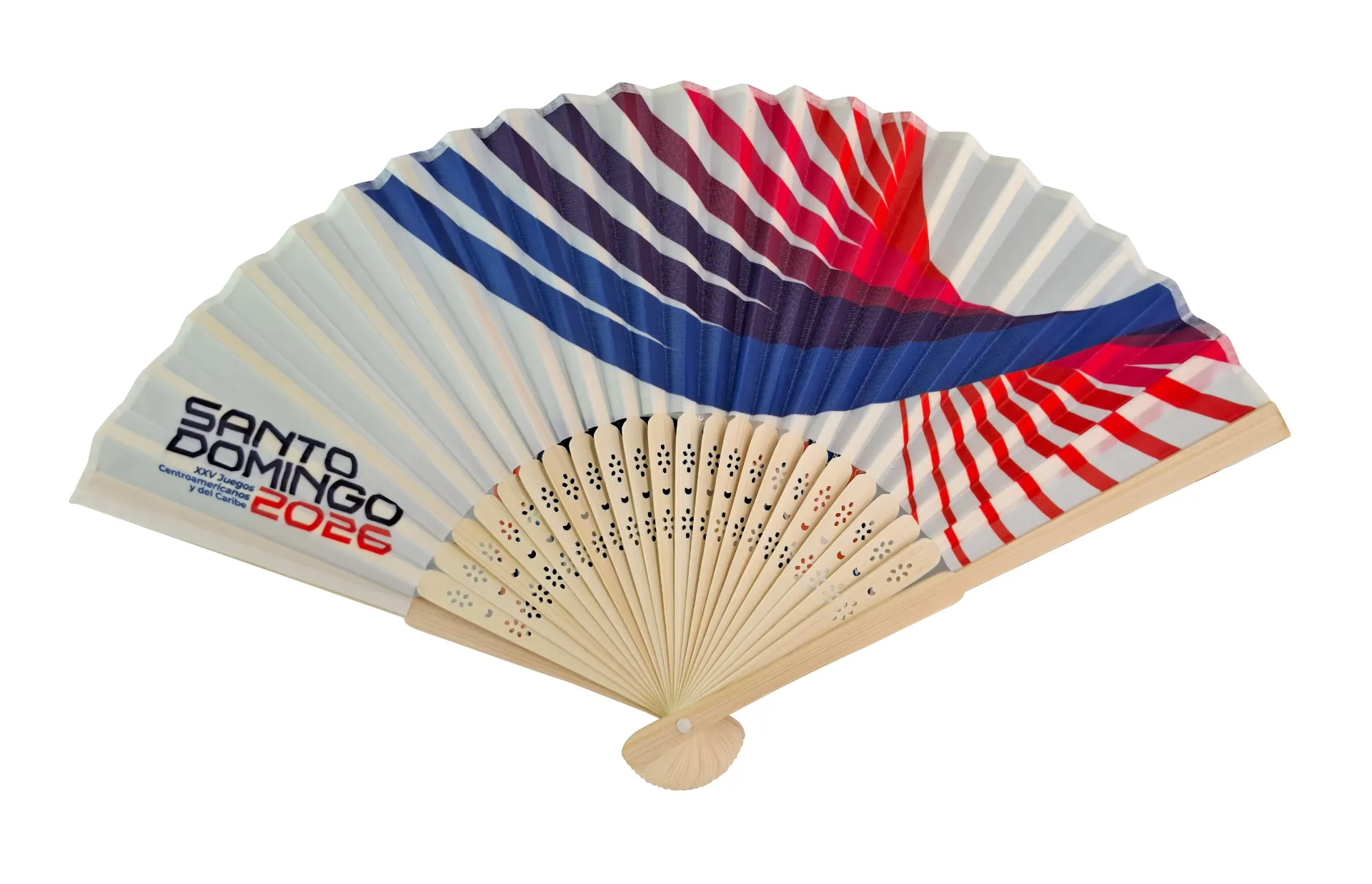 [SD-F001-W] Abanico de Mano  Bamboo - Blanco