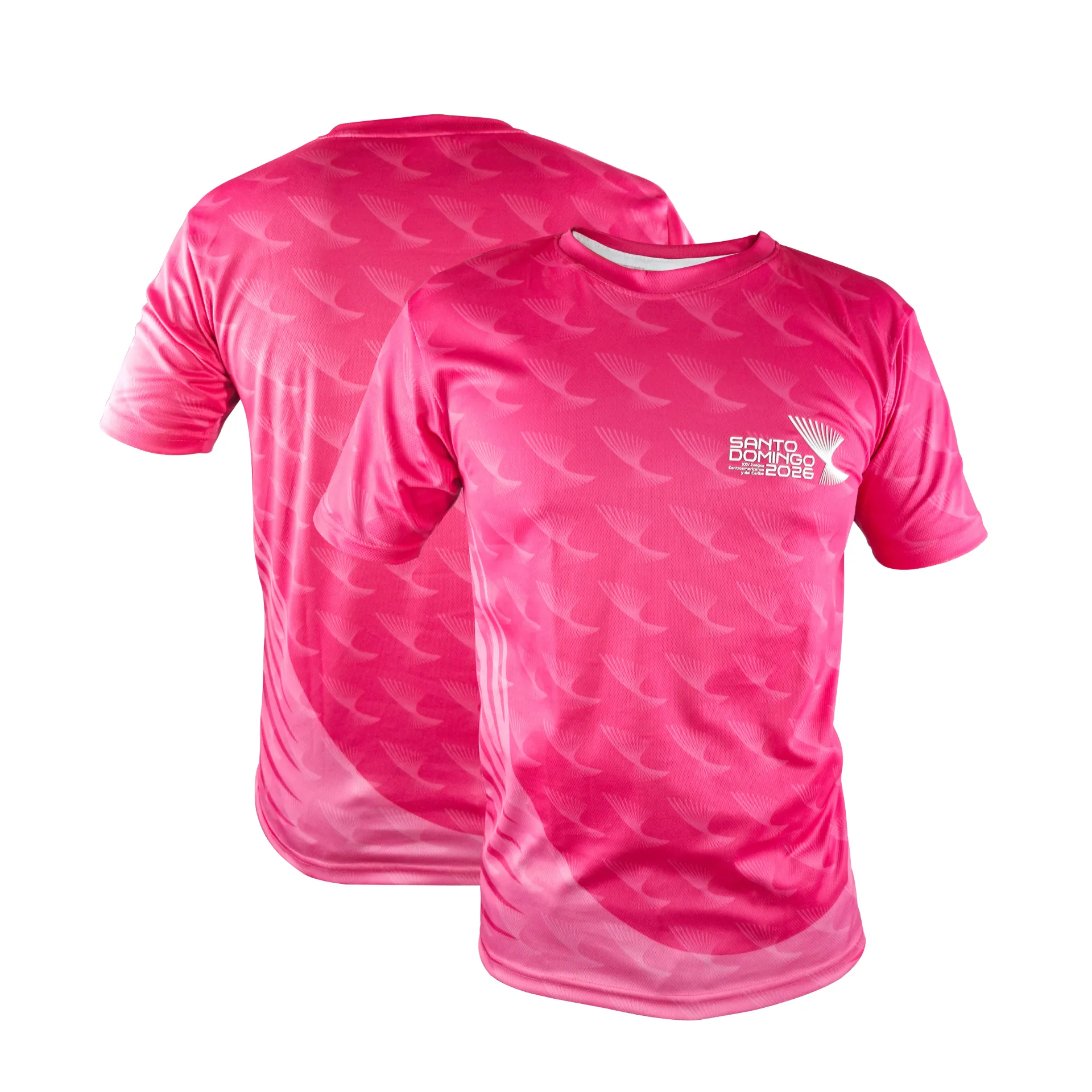 [SD-T001 -P-M] Camiseta Sublimación + Rubber Patch-Size M- ROSADO