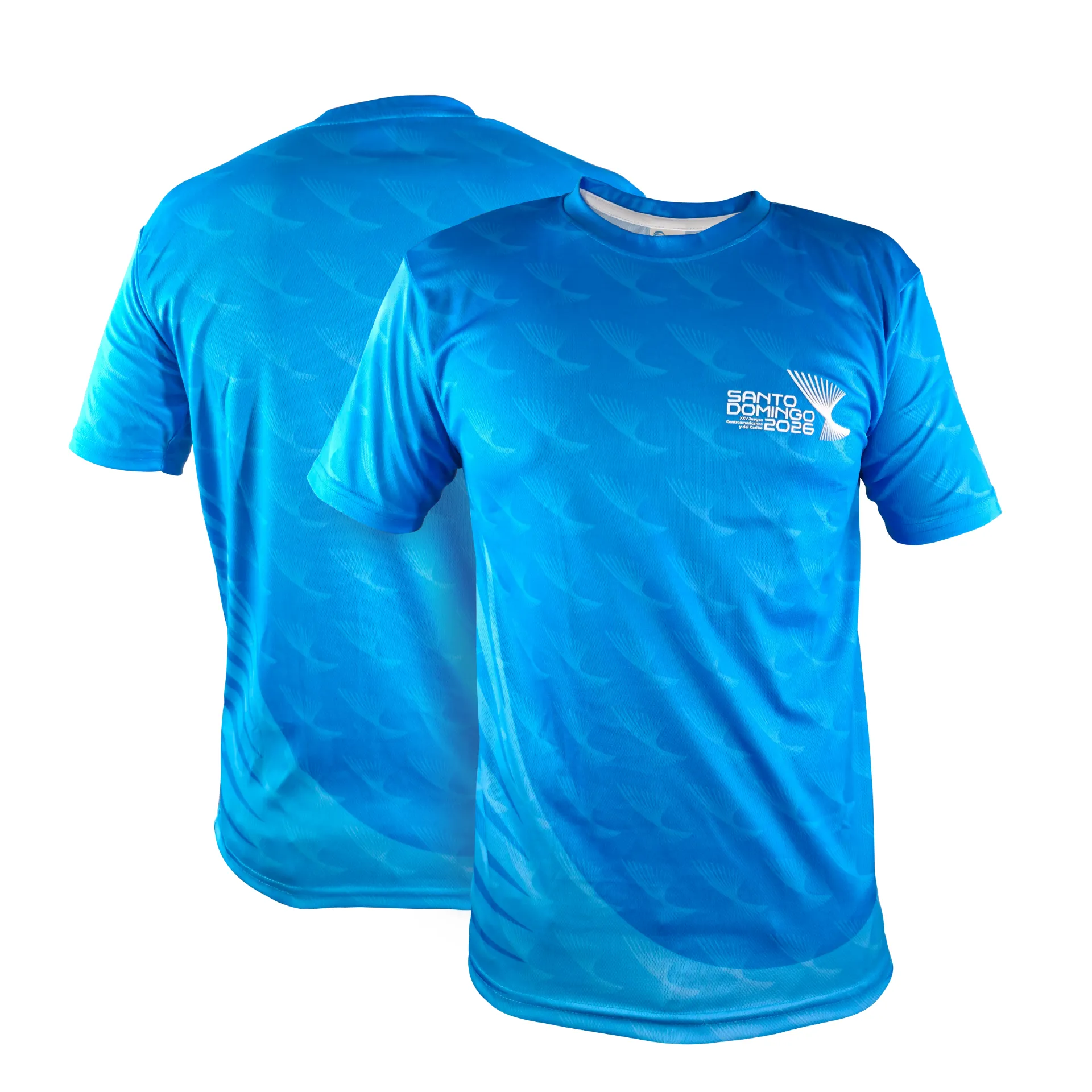 [SD-T001 -B-XL] Camiseta Sublimación + Rubber Patch-Size XL-AZUL CLARO